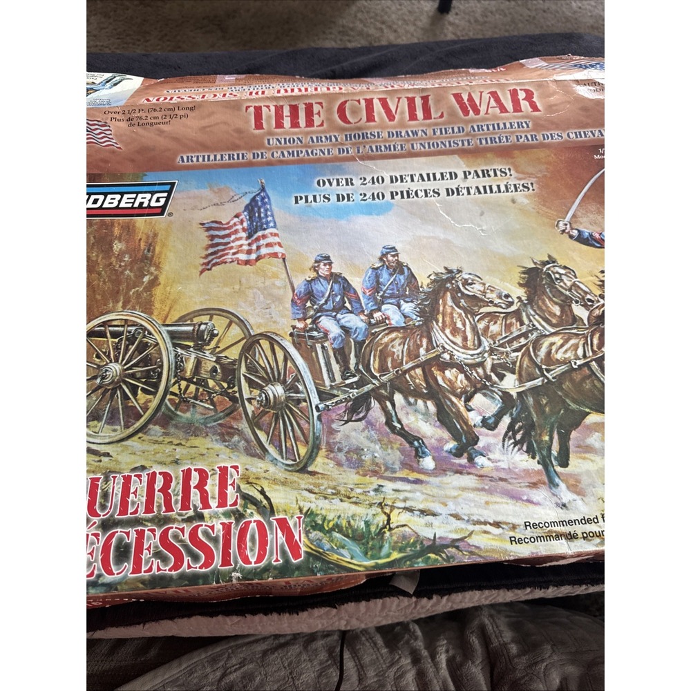 New Lindberg Union 1/16 Civil War Horse Drawn Field Artillery Model Kit # 70350